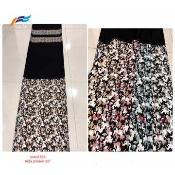 Günstige 100% Polyester Islamic Muslim Nida bedruckten Stoff